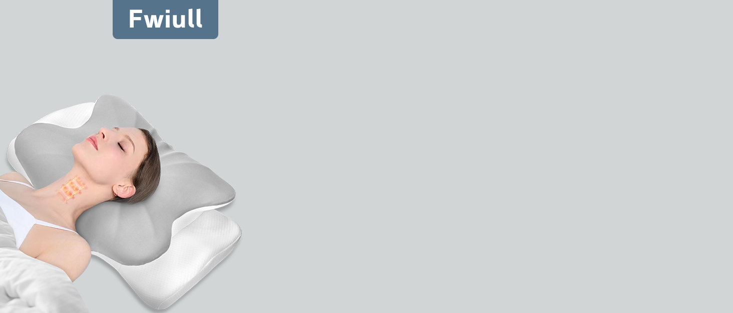 Ортопедична подушка для шиї Fwiull, подушка від хропіння, з піною з пам'яті, ергономічна, для сну на боці, спині та животі