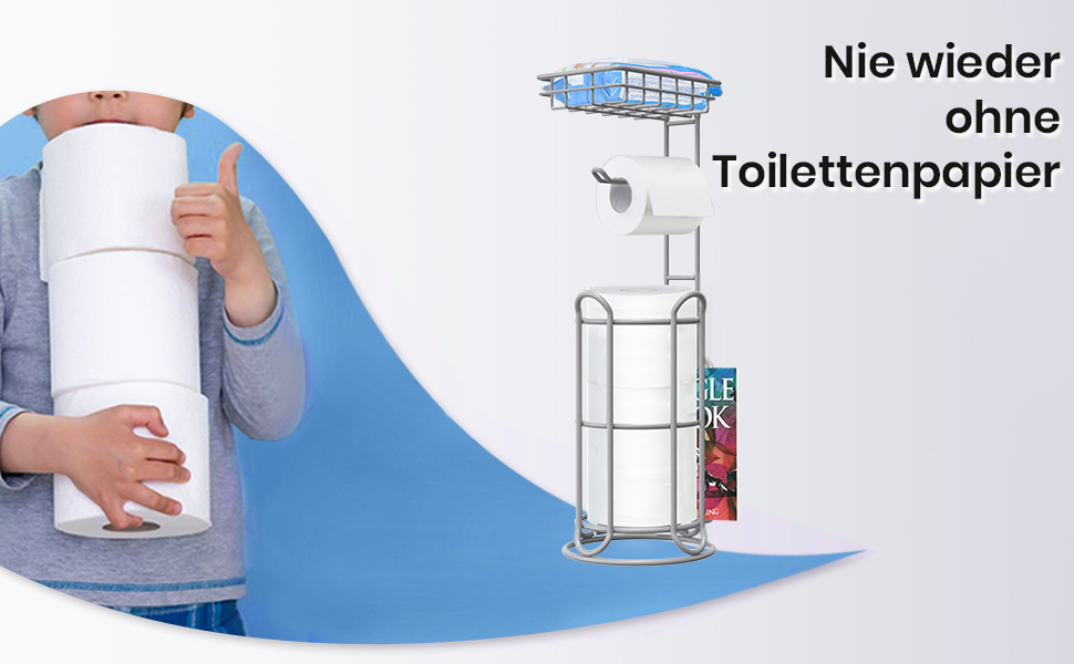 Тримач туалетного паперу TreeLen Mega Roll з нержавіючої сталі, тримач для серветок та журналів, хром (на 4 рулони)