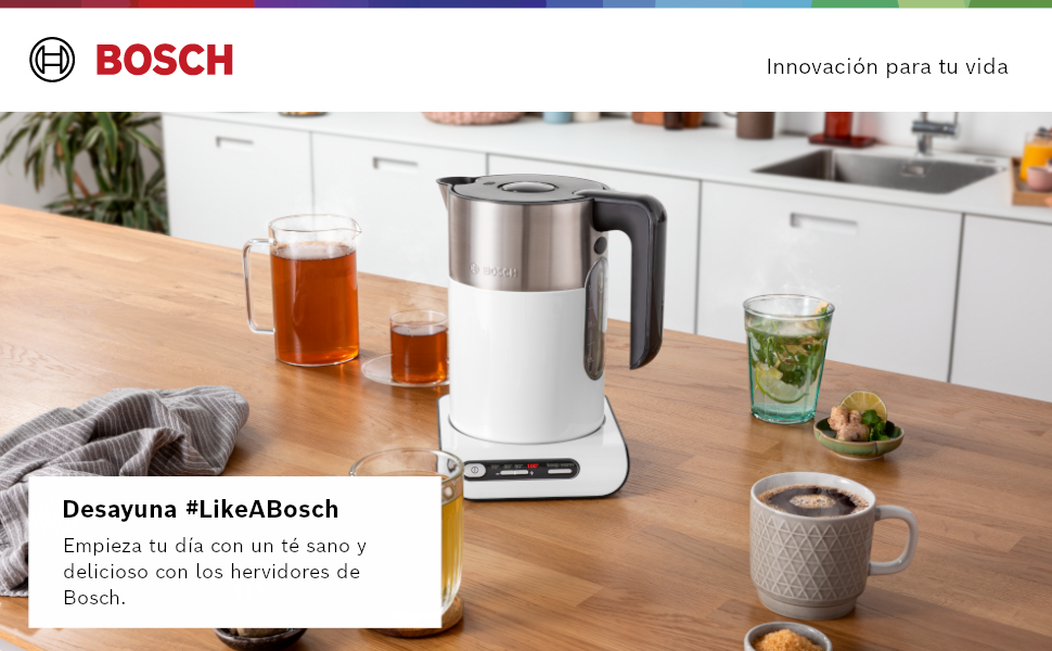 Електричний чайник Bosch DesignLine TWK3P424, 1.7 л, 2400 Вт, червоний (білий), бездротовий, з індикатором рівня води та захистом від перегріву