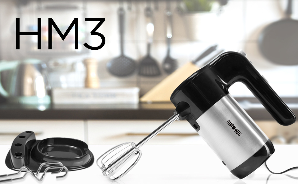 Ручний міксер Duronic 400W з набором насадок: вінчики, гаки для тіста, міксер для випічки, тіста та збивання яєць