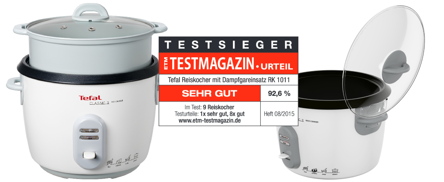 Мультиварка Tefal RK8121 45 в 1 з LCD-дисплеєм, 5л, нержавіюча сталь – для рису, каш, супів та інших страв