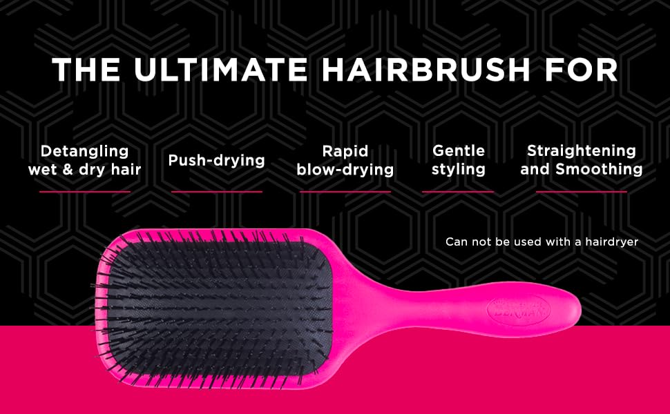 Щітка для волосся Denman D90L Tangle Tamer Ultra для довгих та густих волосся, рожева