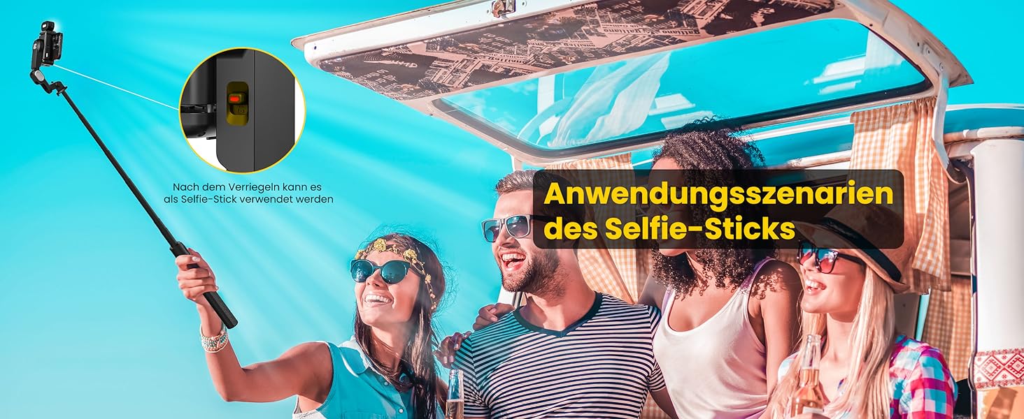 Стабілізатор для телефону AOCHUAN M2Pro Black з відстеженням обличчя, 4-в-1 RGB-підсвічування, 108 см, для iPhone та Android