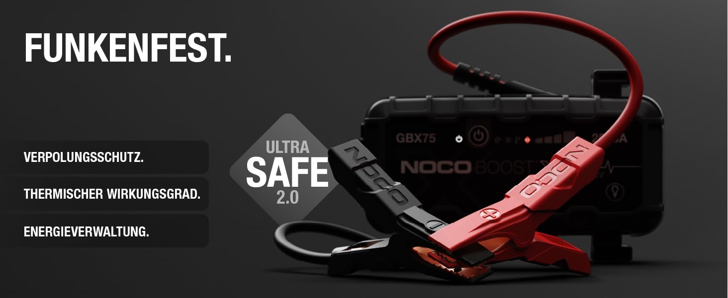 NOCO Boost X GBX75: Портативний пусковий пристрій (Powerbank) – 2500A, 12V, для бензинових (8.5L) та дизельних (6.5L) двигунів