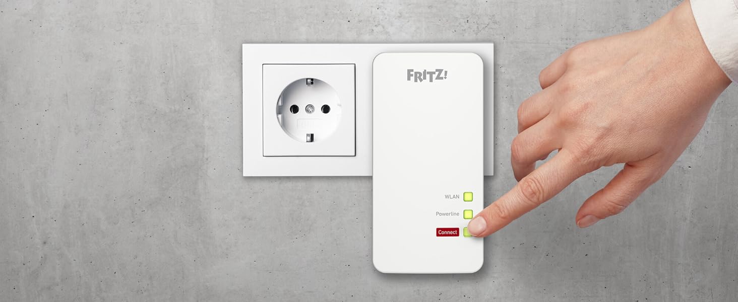 Адаптер FRITZ!Powerline 1260 (1200 Мбіт/с, точка доступу Wi-Fi, для медіа-стримінгу та NAS), білий