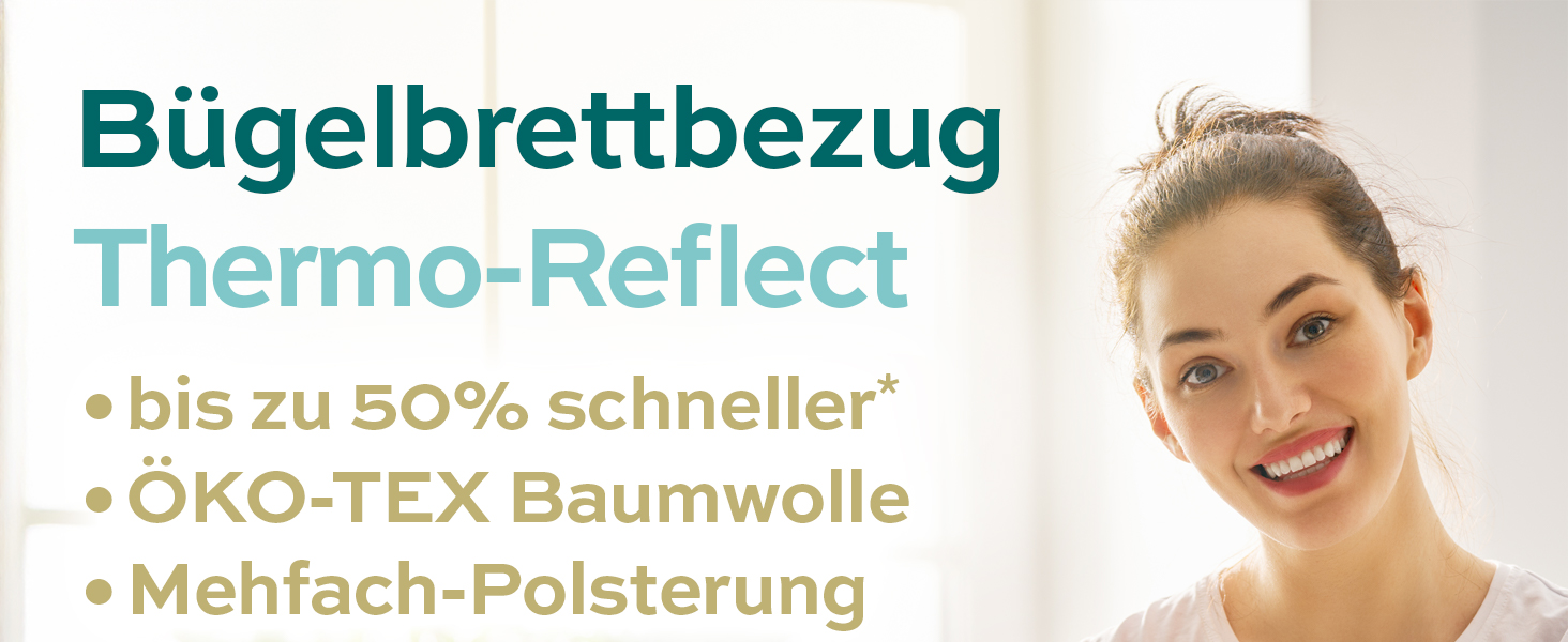 Чохол для прасувальної дошки Turbo 120x40 см – відбиває тепло, для швидкого прасування, з гумкою, 2 комфортні подушки, OEKOTEX100, Made in Europe, сірий/білий, розмір M