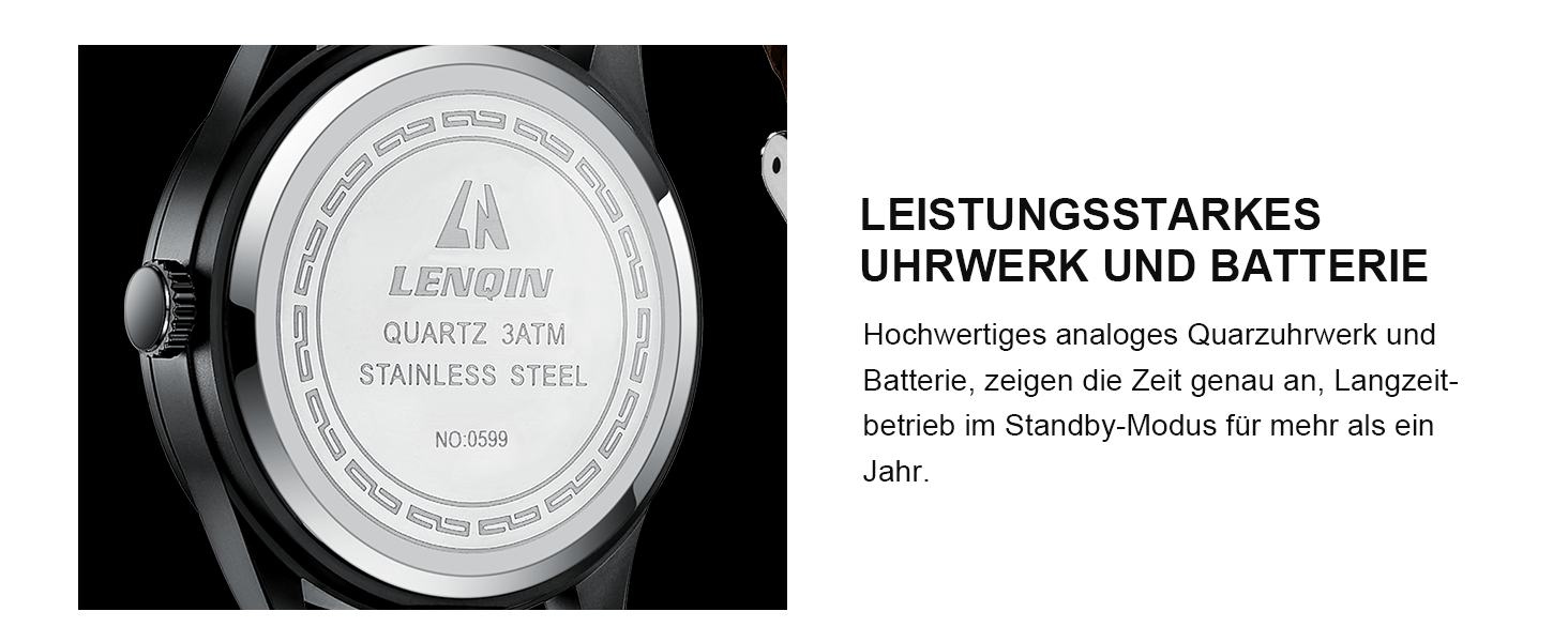 Годинник чоловічий LN LENQIN Military 30M водонепроникні кварцові годинники з датою на текстильному ремінці, тактичні годинники для чоловіків, чорний колір