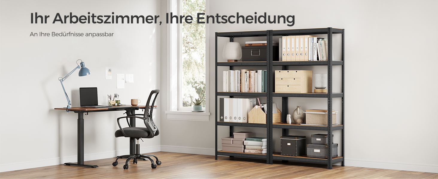 SONGMICS 2-Tier Industrial Bookshelf & Storage Rack - 40 x 90 x 180 cm