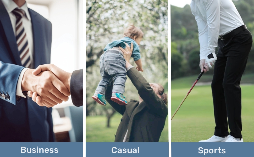 Чоловічий шкіряний ремінь FEFLO з автоматичною пряжкою, регульований, 35 мм, для костюма, джинсів, штанів, повсякденного та ділового стилю (сірий, 130 см, для талії 103-113 см)