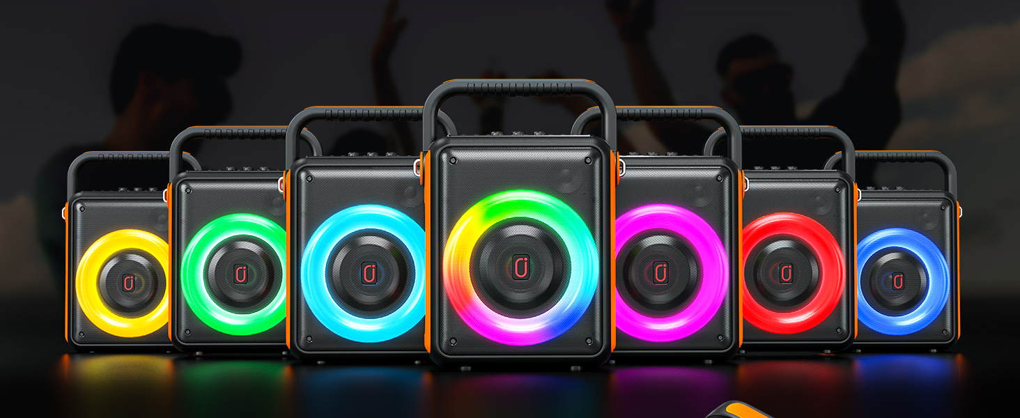 Караоке Машина з 2 Бездротовими Мікрофонами для Дорослих, Портативна Bluetooth Колонка з RGB-підсвіткою, Partybox, Підтримка TF/USB, AUX, Rec, TWS S65