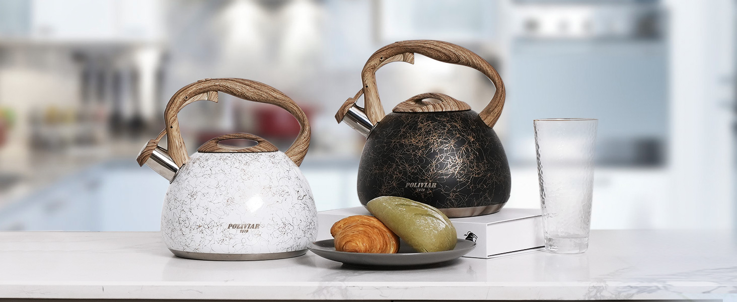 Електричний чайник Poliviar Moderne Induktion, 2.7L, нержавіюча сталь, чорне золото