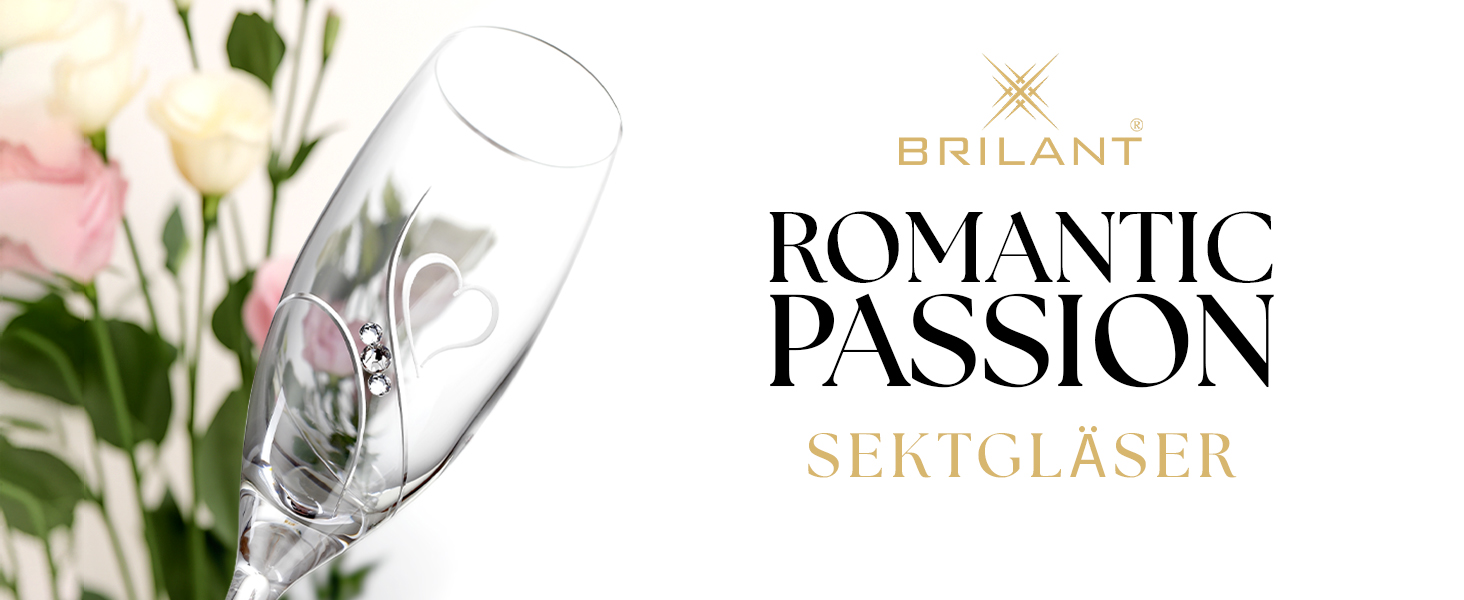 Набір келихів для шампанського Brillant Siluette - 2 шт., 210 мл, преміум-кристал, ручна робота, сучасний дизайн для весілля та особливих подій