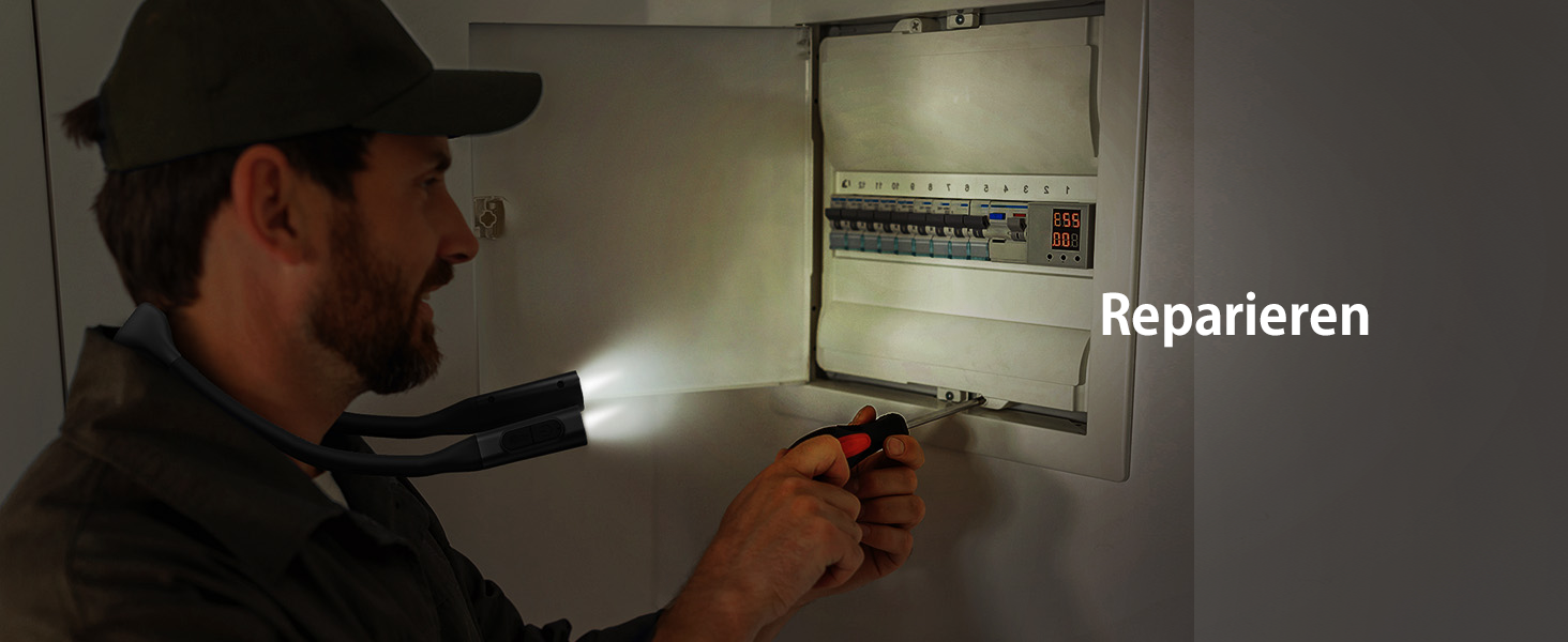 Glocusent Лампа для читання на шиї з 100 годин освітлення, захищає зір | Регульована колірна температура та 5 рівнів яскравості, легка лампа для ліжка, шиття, ремонту