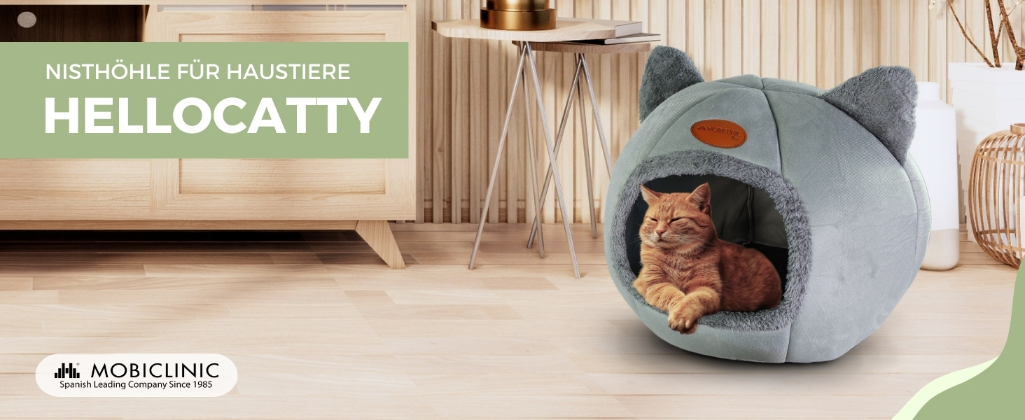 Кішечка Мобіклінік®: зручне ліжко-гніздо для котів, легко прати, знімний коврик, 25D піна, сучасний дизайн