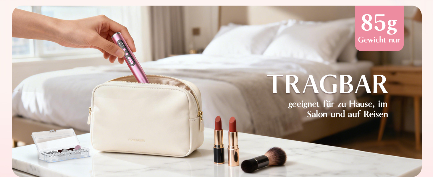 Електрична фрезерна машинка JOREST 13-в-1 бездротова, 35 000 об/хв, 6 режимів - набір для манікюру для гелевих та акрилових нігтів, догляд за нігтями для початківців, рожевий колір