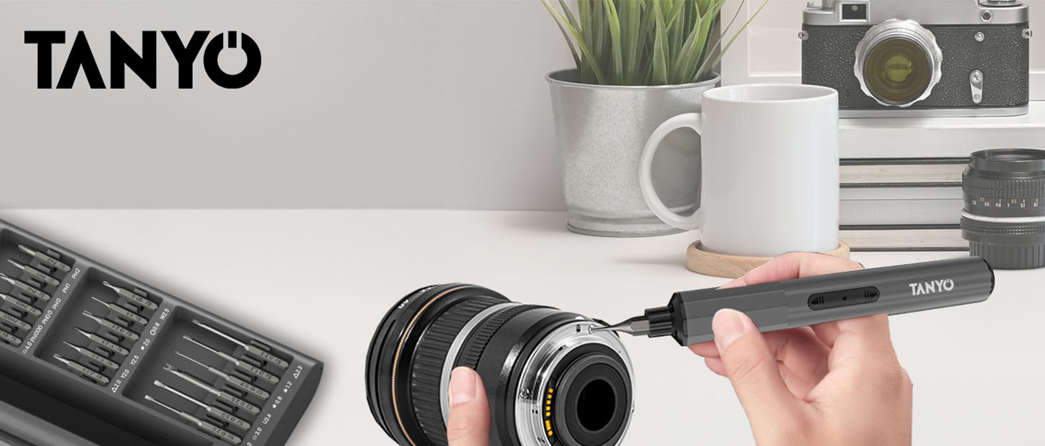 Набір мініатюрної електричної викрутки TANYO 51 в 1 з акумулятором 400mAh, LED-ліхтариком, для ремонту iPhone, ноутбуків, окулярів, годинників (чорний)