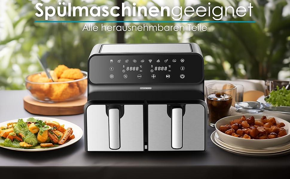 Багатофункціональна фритюрниця без олії | Air Fryer з 2 камерами | Міні-печі Air Fryer 4-в-1 | Фритюрниця, дегідратор, гриль, духовка