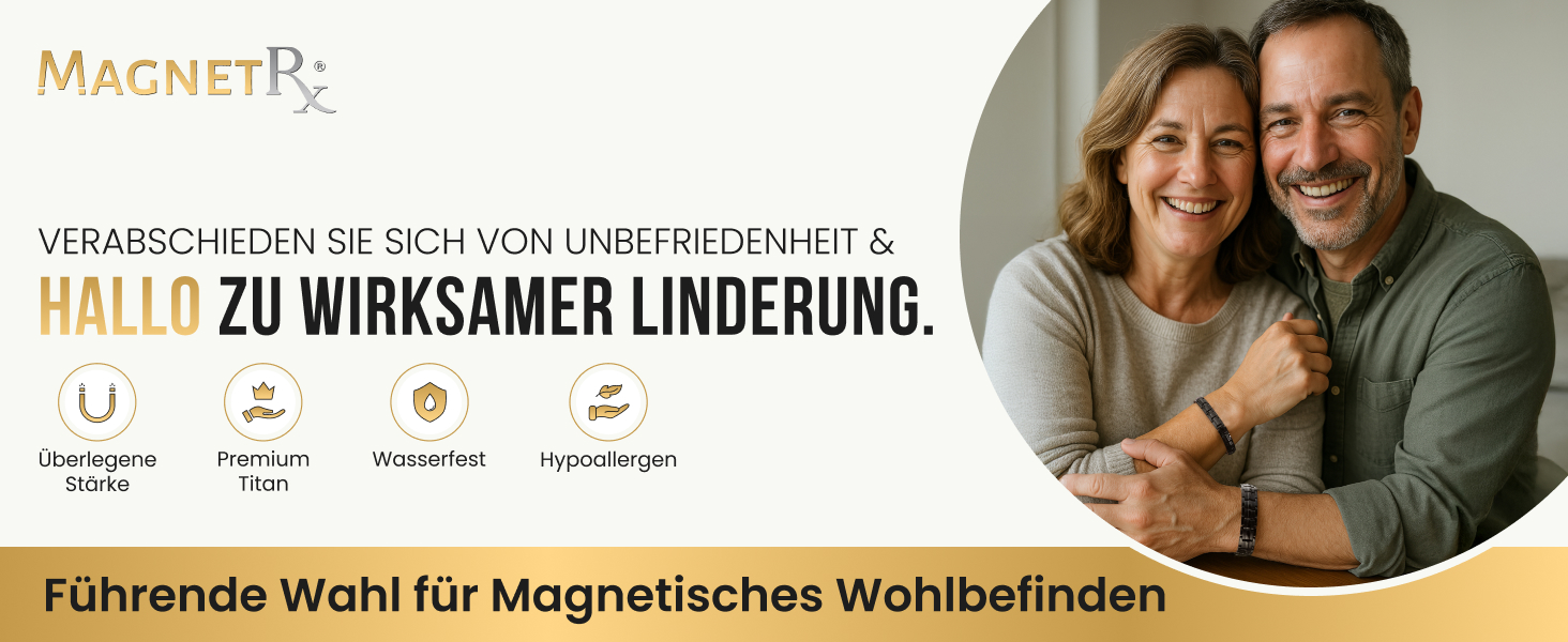 Браслет на магнітах MagnetRX® Ultrastarkes Titan для жінок – титановий браслет з регулюванням розміру, чорний (5x Strength)