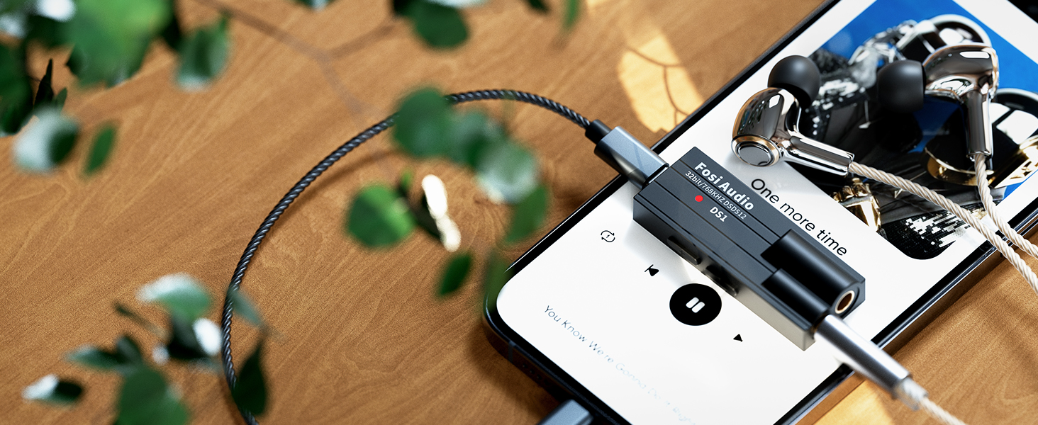 Портативний ЦАП/підсилювач навушників Fosi Audio DS1 з ES9038Q2M, підтримка PCM 32-bit/768kHz та DSD512, 3,5mm та 4,4mm виходи для Hi-Fi аудіо, USB ЦАП підсилювач для навушників