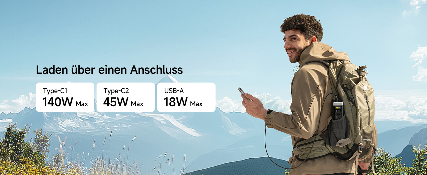 Power Bank CUKTECH 20: 25000mAh, 140W, PD3.1, 3 порти, цифровий дисплей, для ноутбуків, MacBook, Xiaomi, Galaxy, iPhone