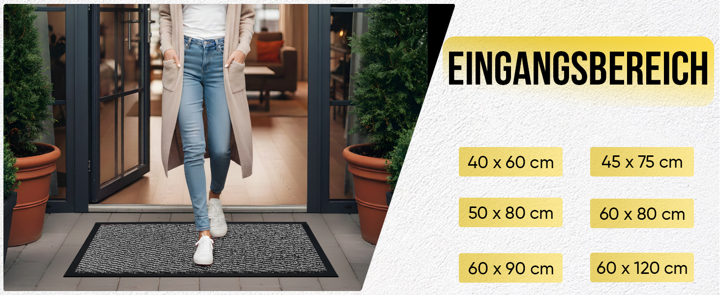 Привітальний килимок BLADO для дому та вулиці, протиковзкий та зносостійкий, коричневий, 60x80 см