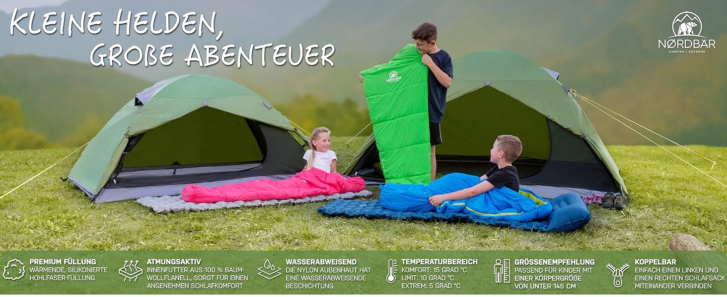 Дитячий спальний мішок для хлопчиків та дівчаток до 145 см | 100% бавовна | Мумійний спальник для кемпінгу | Легкий та теплий [1200г] | Кольори: фіолетовий/бірюзовий