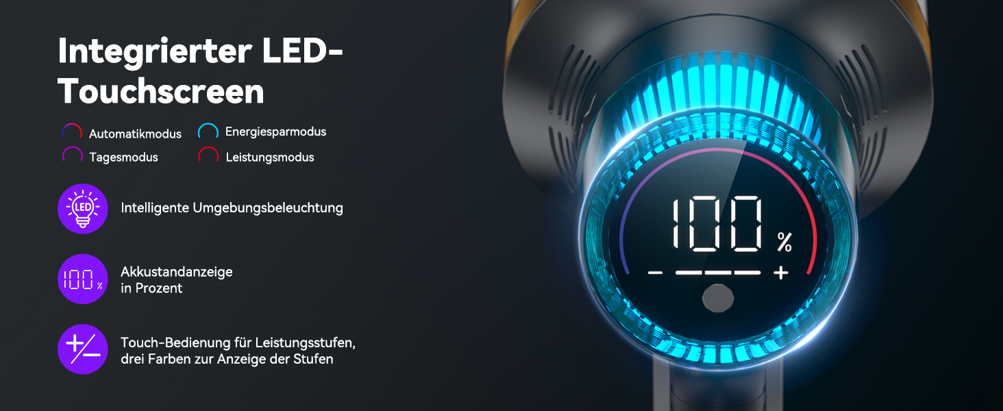 Бездротовий пилосос Aonus A9 Max 58Kpa з акумулятором, 600W, 1.8L, з сенсорним екраном, до 75 хвилин роботи, для твердих поверхонь, килимів та шерсті тварин