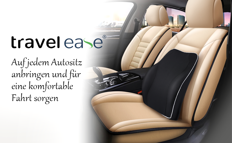 Подушка для спини Ergonomisches RückenKissen Travel Ease з Memory Foam - для офісного та комп'ютерного крісла, чорна