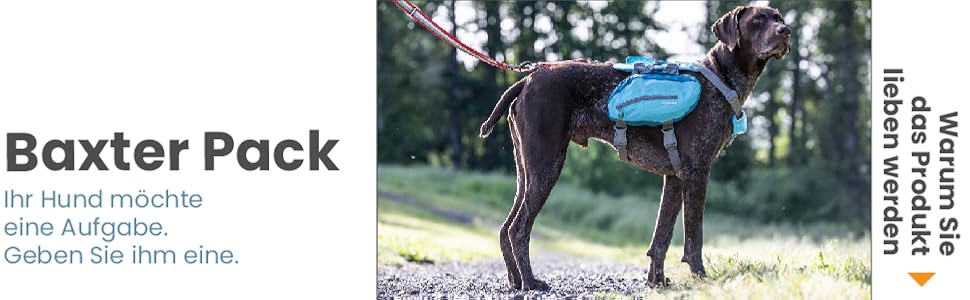 Kurgo Рюкзак для собак Baxter, вантажна сумка на спину з 2 кишенями з боків, для собак вагою 13-38 кг, червоний (K01585 M)