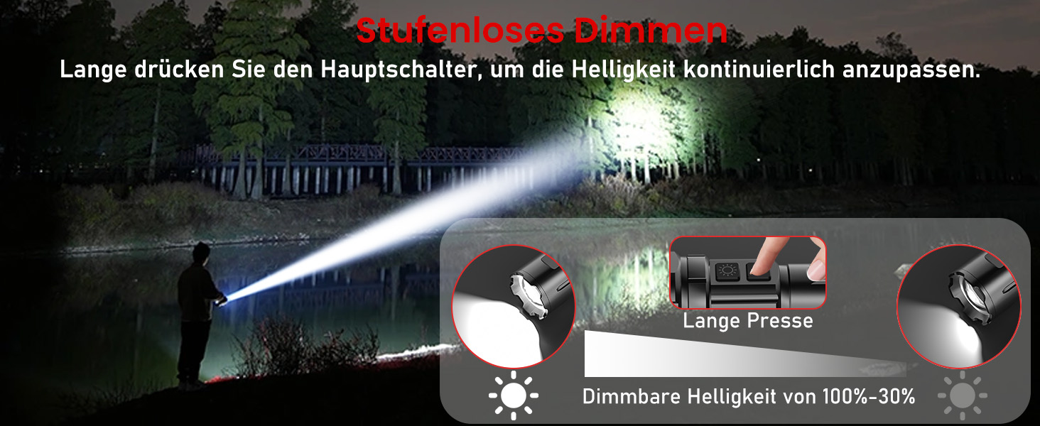 Ліхтарик Shadowhawk LED перезарядна 2 шт. | Тактичний ліхтарик (2 вимикачі) 500000 люмен, дальність до 1000м, час роботи 12 год для кемпінгу/відпочинку на природі/походів, регульована яскравість, чорний