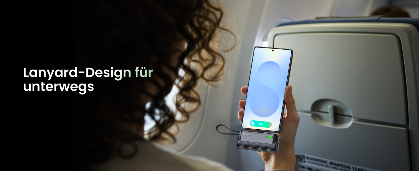 Power Bank SHARGE Flow Mini 2 22.5W: Компактний акумулятор з інтегрованим кабелем для iPhone та Galaxy, USB-C та Lightning