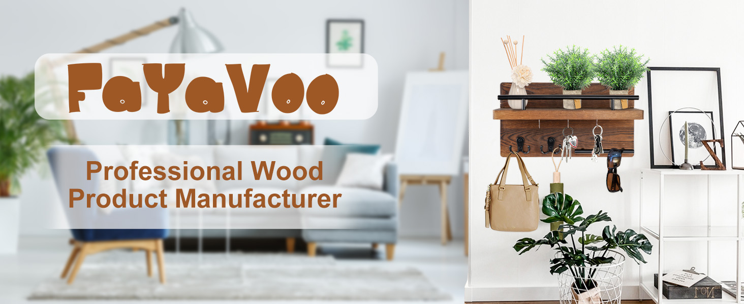 Настінна вішалка для ключів на 5 гачків, дерев'яна дошка для ключів з полицею, настінний органайзер для ключів, рустикальна вішалка для ключів, органайзер для ключів, декор для дому (колір: коричневий)