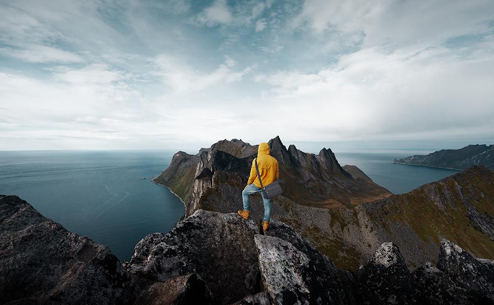 Чоловіча водонепроникна сумка через плече Jakago з тканини, сумка для роботи, подорожей, відпочинку, повсякденного використання, коричнева