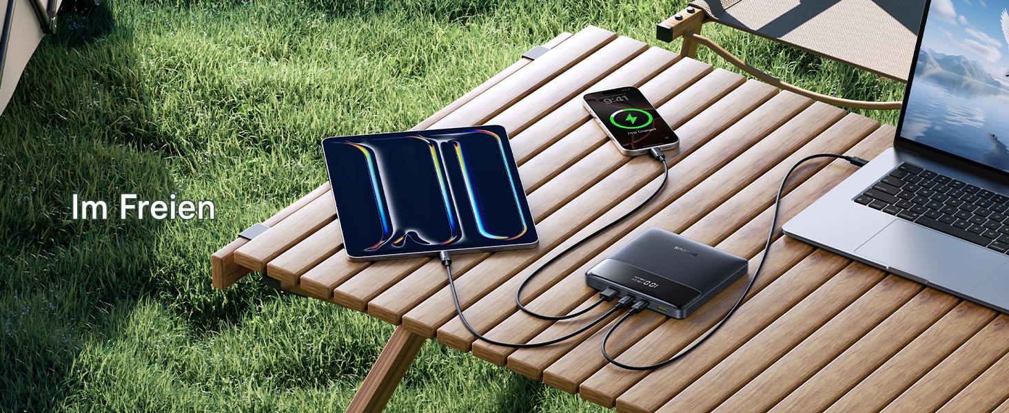 Power Bank Baseus 20000mAh 100W PD: Швидка зарядка для ноутбуків, MacBook, iPad, iPhone, Samsung та інших пристроїв (Чорний)