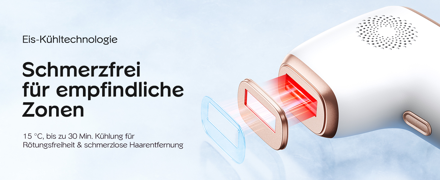 IPL пристрій для епіляції Innza з охолодженням, 999 999 імпульсів, 9 рівнів потужності, для обличчя, зони бікіні та тіла