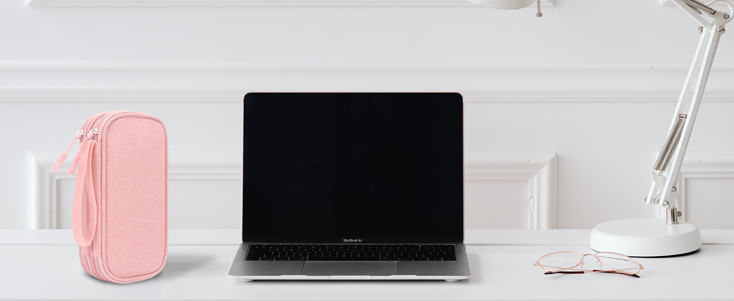 Органайзер для аксесуарів Lacdo: чохол для флешки, кабелів, USB-накопичувачів (рожевий)