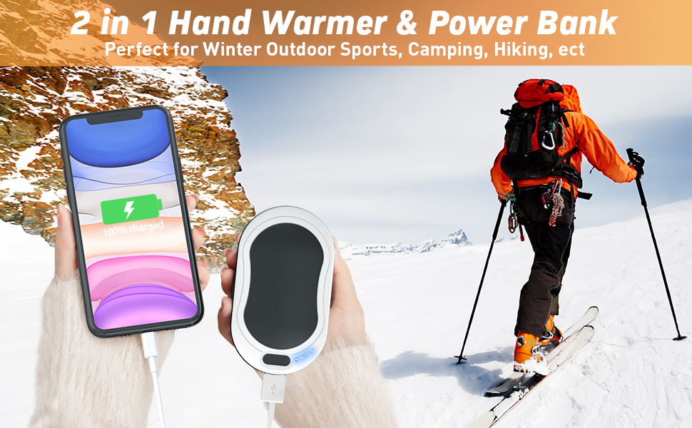 Електричний грілка для рук, 8000mAh, багаторазовий, USB, Powerbank, портативний, для дітей, жінок, чоловіків, найкращий подарунок на зимові свята