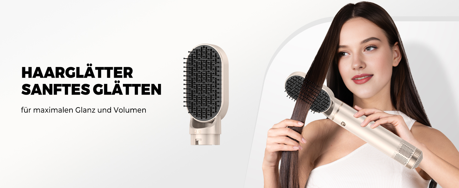 Набір для укладки волосся 5 в 1 Haarstyler: фен, круглі щітки, плойка для локонів, термощітка. Ідеально для випрямлення, сушіння, створення об'єму та локонів.