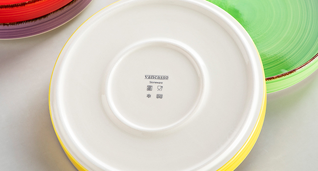 Vancasso Soup Bowls Stoneware, Bonita Soup Plate Set of 4, Pasta Plate, Spaghetti Deep Bowls, Noodle Bowls, Large Salad Bowls, Salad Bowl Dishwasher and Microwave Safe, Colorful