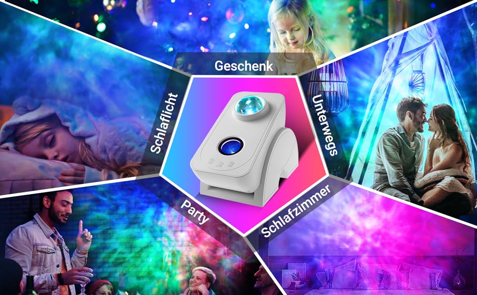 LED проектор зоряного неба Blubbel з Wi-Fi, 3D Галактика, нічник з керуванням через додаток і голос, сумісний з Alexa/Google, для дітей та спальні