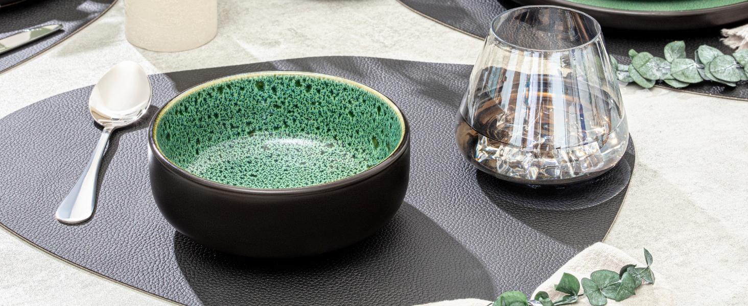 Набір десертних тарілок Sänger Greenwich, 6 шт., кераміка, зелений колір, для 6 осіб, стійкий до миття в посудомийній машині та мікрохвильовій печі