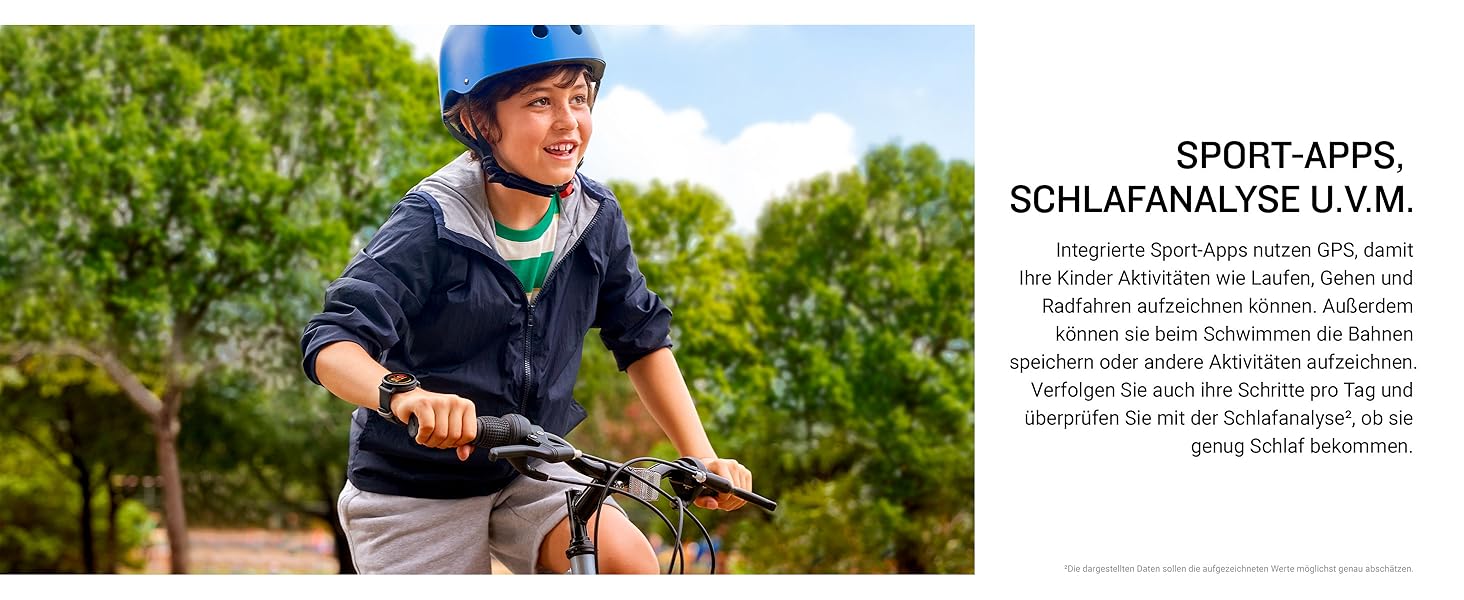 Дитячий розумний годинник Garmin Bounce 2 LTE (43 мм) - турквіс (сірий), AMOLED дисплей, 2 дні роботи, GPS, SOS, режим школи