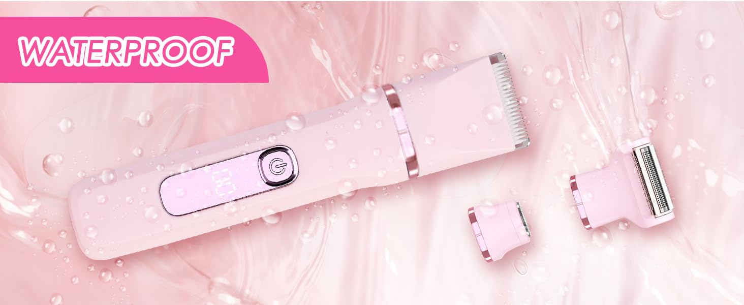Електричний жіночий тример 3-в-1 MIFXIN для бікіні, тіла, обличчя. Вологостійкий IPX6. У комплекті: тример, епілятор, бритва. (Лідний/Рожевий)