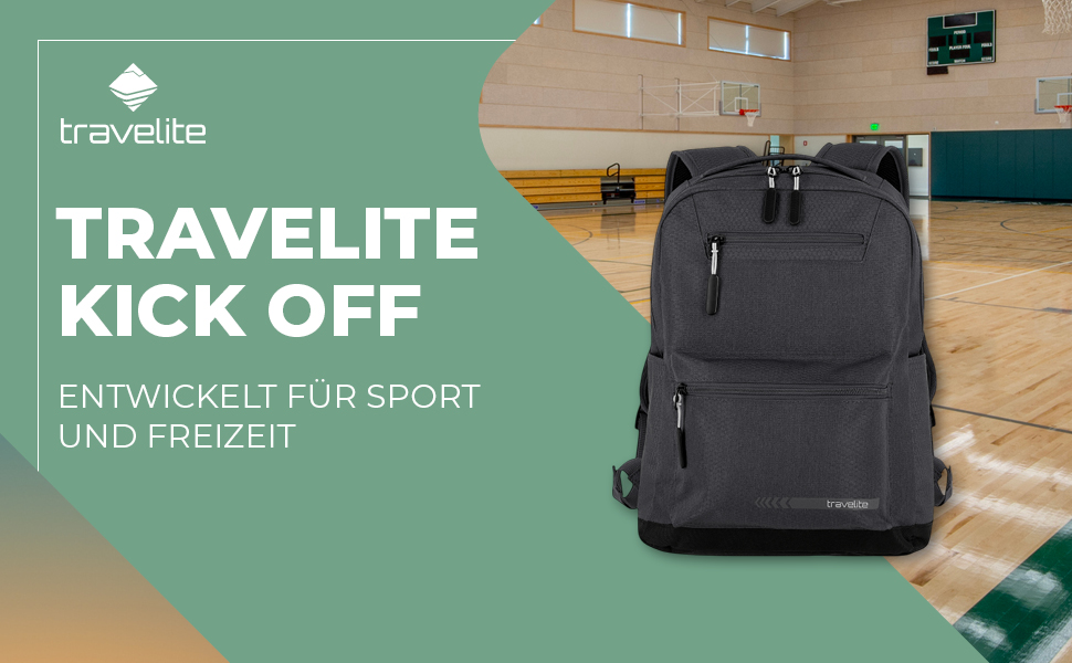 Рюкзак Travelite KICK OFF для ручної поклажі з м'яким відсіком для ноутбука 13'', міський спортивний рюкзак 40 см, 17 л