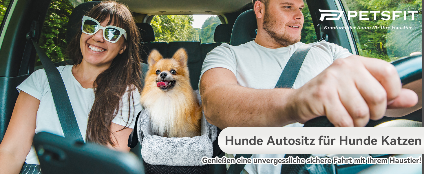 Автокрісло для собак PETSFIT, чорне, для маленьких собак до 5 кг, з захисними гаками