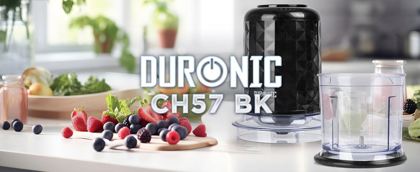 Електричний дрібнер Duronic для цибулі та овочів, 700 мл, Ch57 Bk