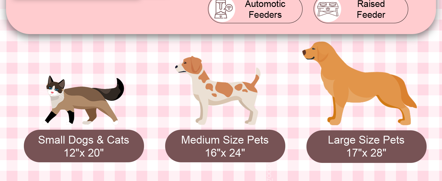 Килимок під миску для собак BLESWIN, 30 x 50 см, вбираючий, антиковзкий, для цуценят, рожевий