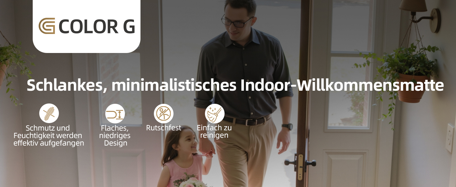 Килимок для дому COLOR&GEOMETRY 43x76 см, сірий, машинне прання, неслизький, для входу, вбираючий, для передпокою, коридору