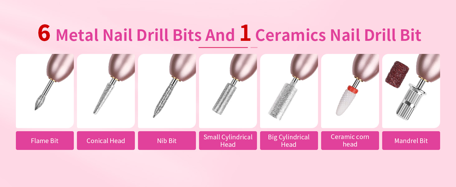 Електричний набір для манікюру та педикюру Saviland 7-в-1 - фрезер для нігтів, 20000 об/хв, для акрилу, гелю, Shellac