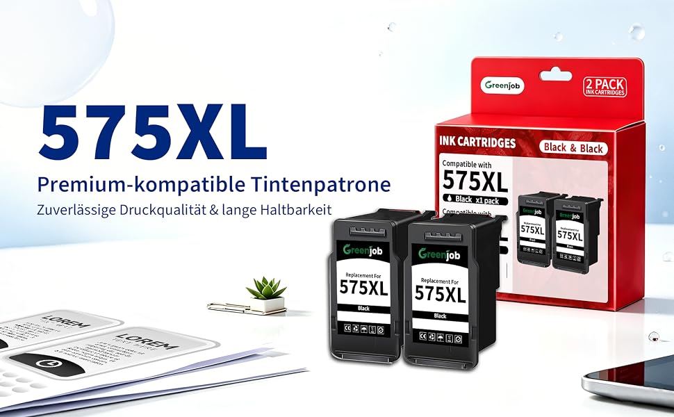 Картридж PG-575XL чорний (замінник) для принтерів Canon Pixma TS3550i, TS3551i, TS3750i, TS3751i, TS3752i, TR4750i, TR4751i, TR4755i, TR4700, TR4756i (набір 2 шт.)